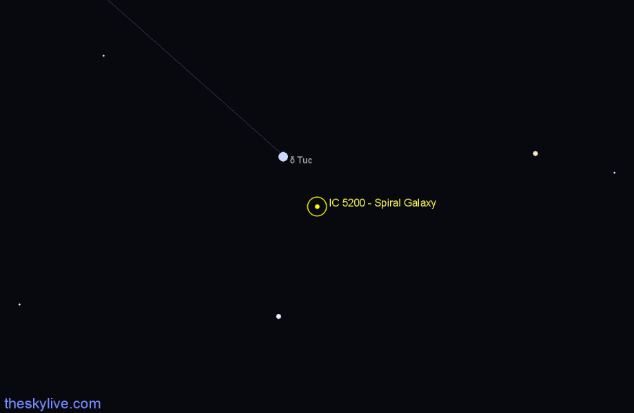 Finder chart IC 5200 - Spiral Galaxy in Tucana star