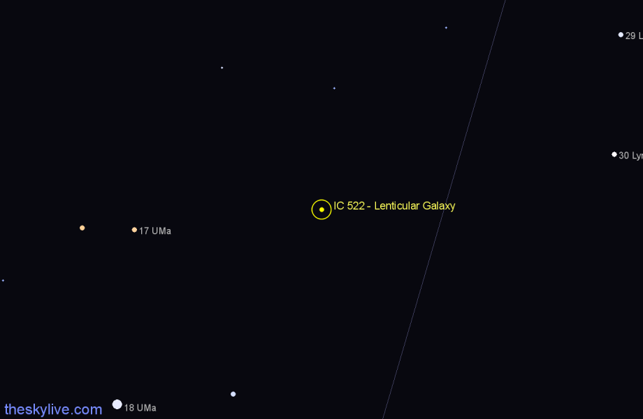 Finder chart IC 522 - Lenticular Galaxy in Ursa Major star
