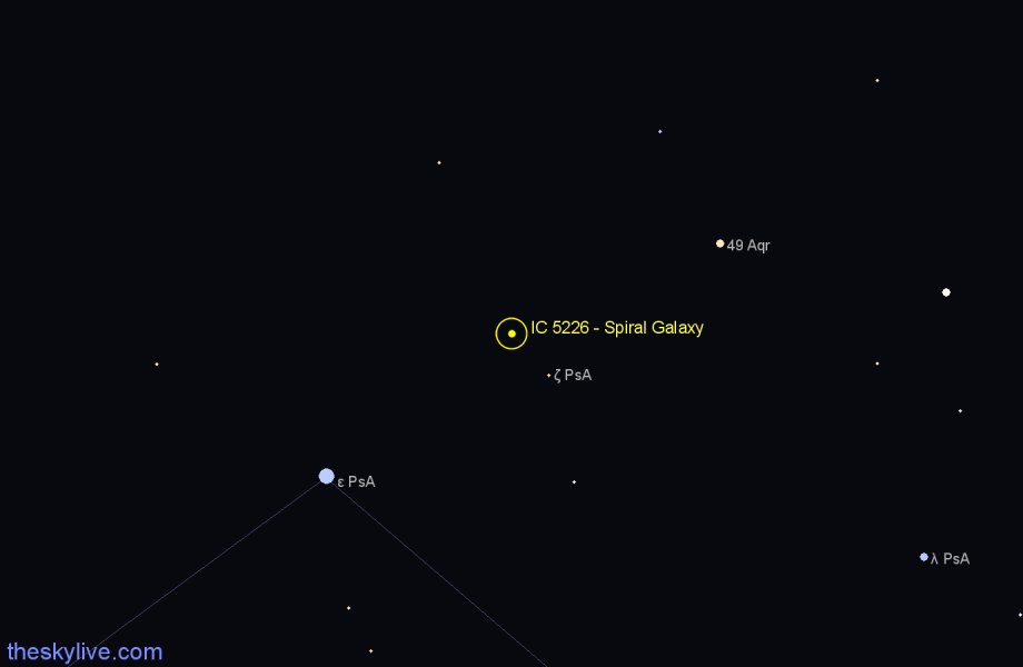 Finder chart IC 5226 - Spiral Galaxy in Piscis Austrinus star