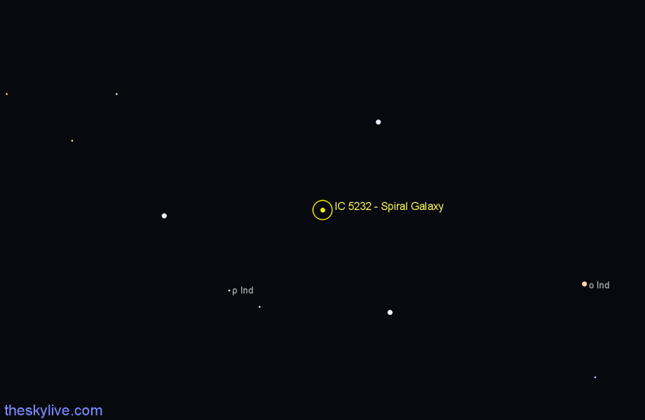 Finder chart IC 5232 - Spiral Galaxy in Indus star