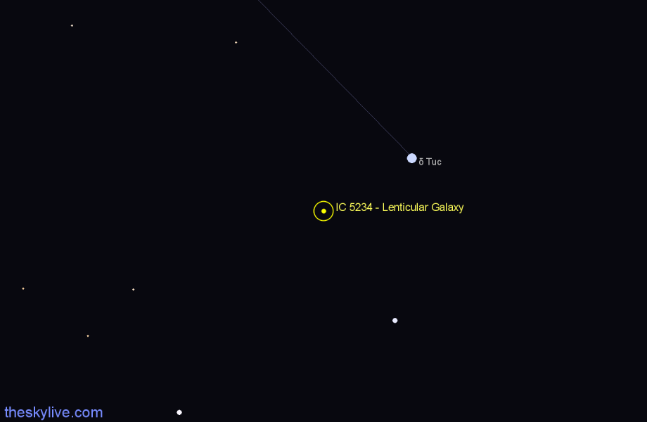 Finder chart IC 5234 - Lenticular Galaxy in Tucana star