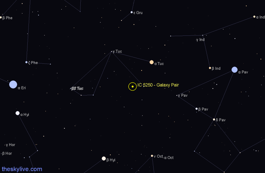 Finder chart IC 5250 - Galaxy Pair in Tucana star