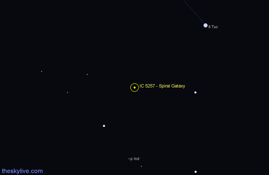 Finder chart IC 5257 - Spiral Galaxy in Indus star