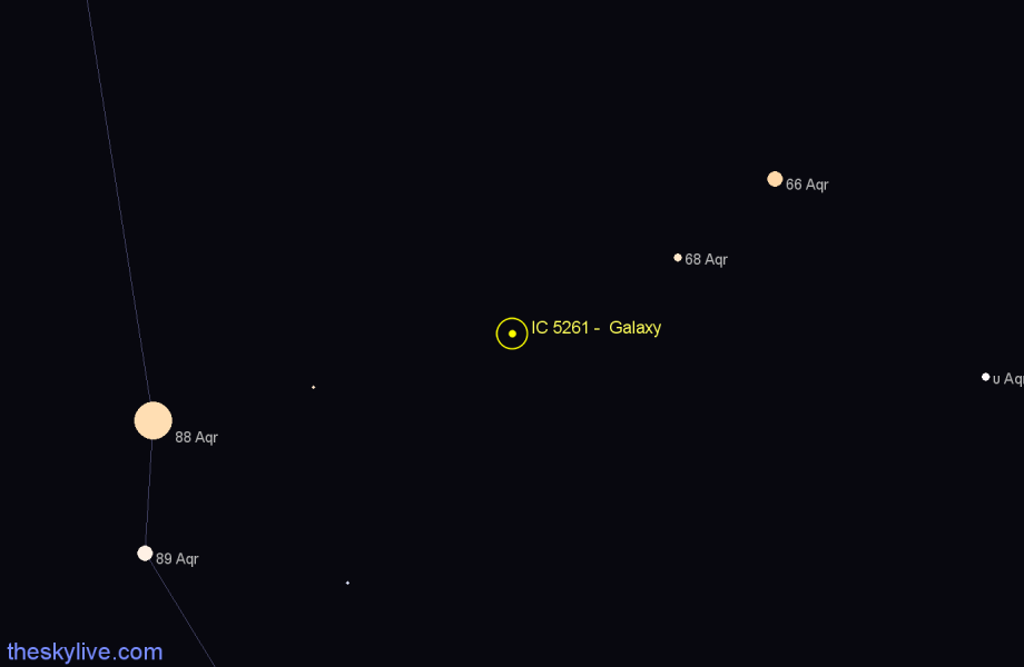 Finder chart IC 5261 -  Galaxy in Aquarius star