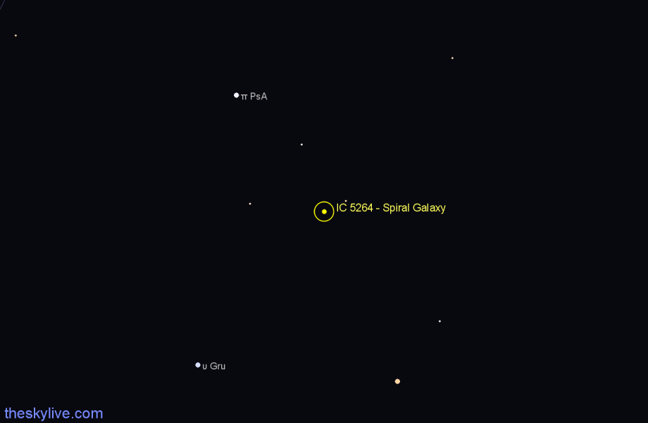 Finder chart IC 5264 - Spiral Galaxy in Grus star