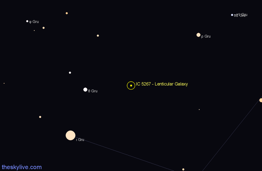 Finder chart IC 5267 - Lenticular Galaxy in Grus star