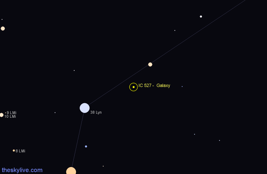 Finder chart IC 527 -  Galaxy in Lynx star