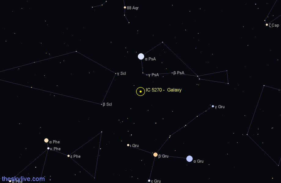 Finder chart IC 5270 -  Galaxy in Piscis Austrinus star