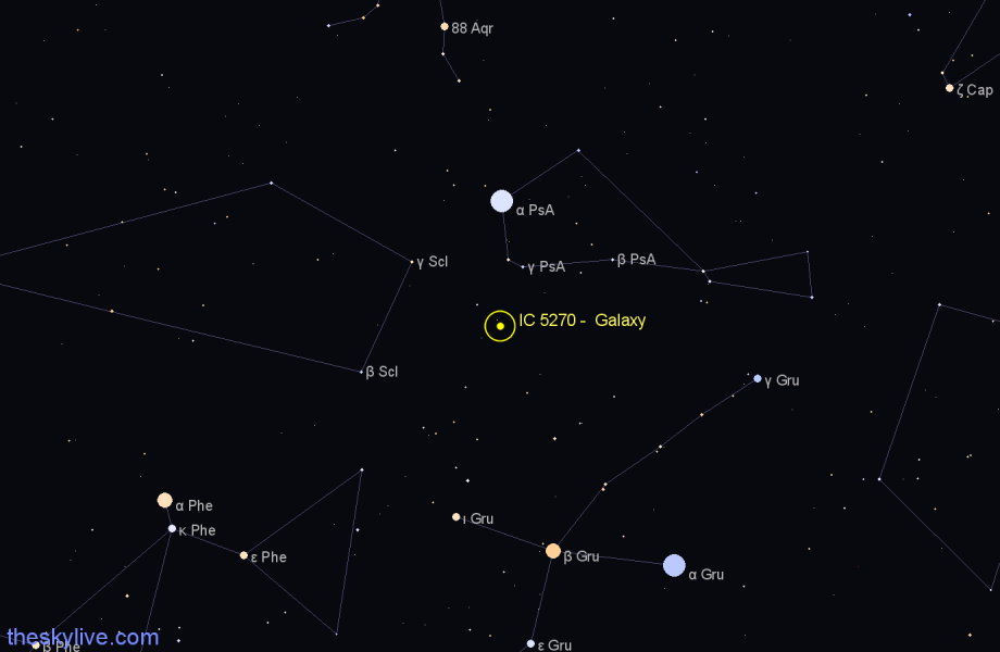 Finder chart IC 5270 - Galaxy in Piscis Austrinus star