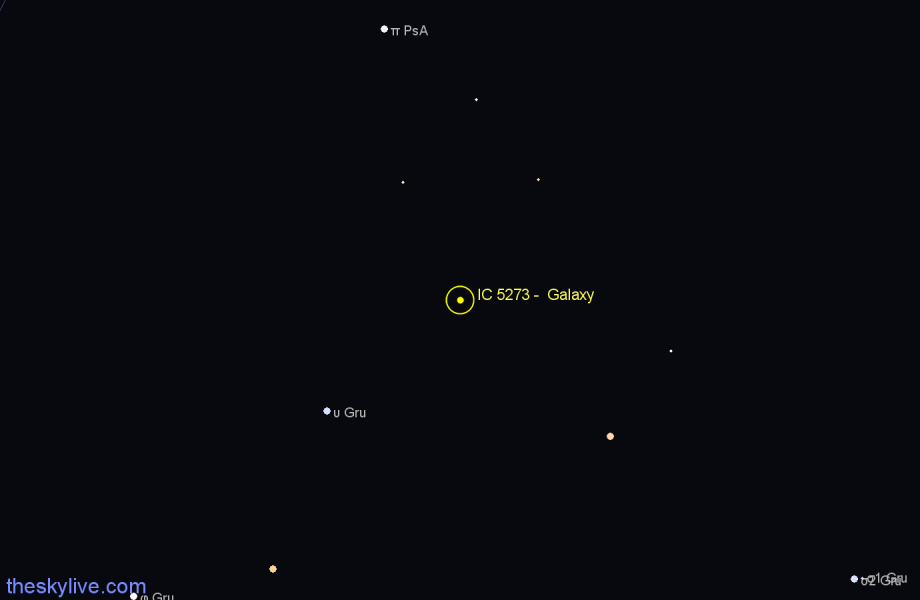 Finder chart IC 5273 -  Galaxy in Grus star