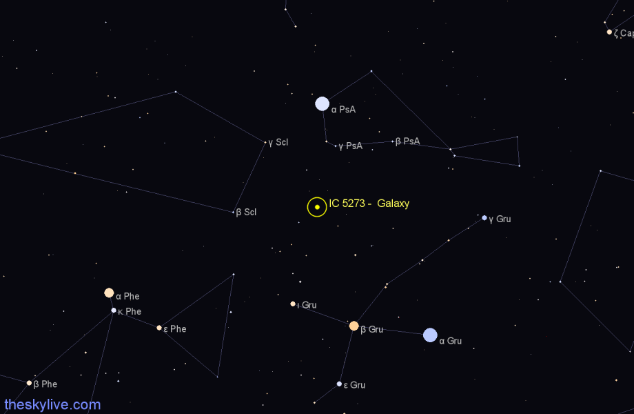 Finder chart IC 5273 -  Galaxy in Grus star