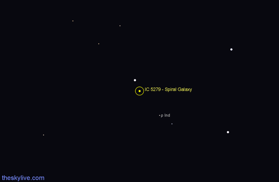 Finder chart IC 5279 - Spiral Galaxy in Indus star