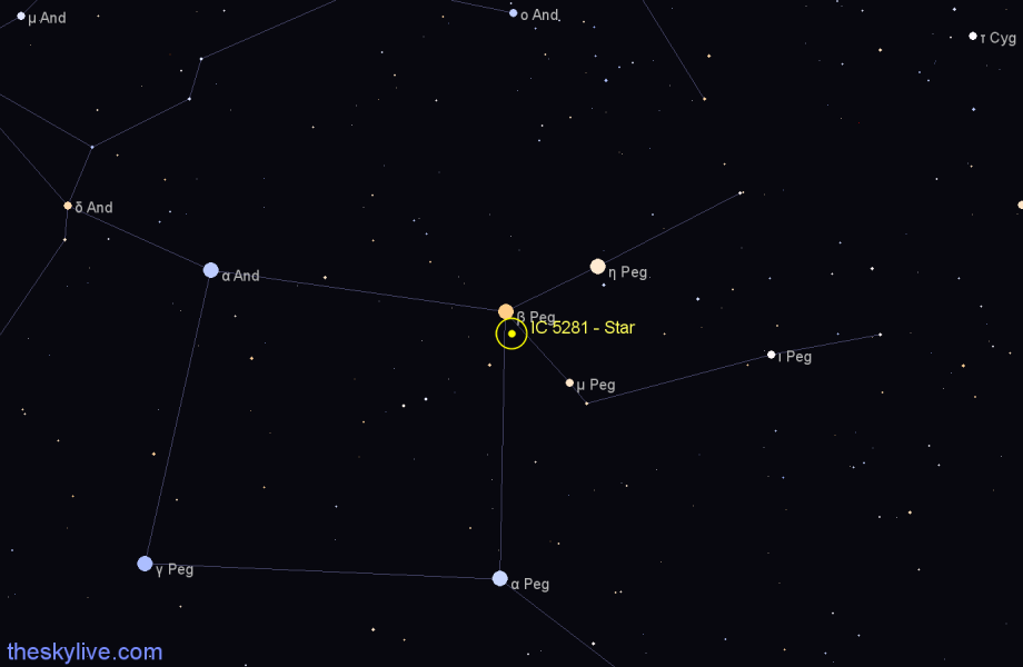 Finder chart IC 5281 - Star in Pegasus star