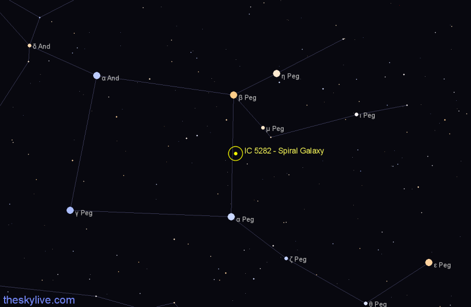 Finder chart IC 5282 - Spiral Galaxy in Pegasus star