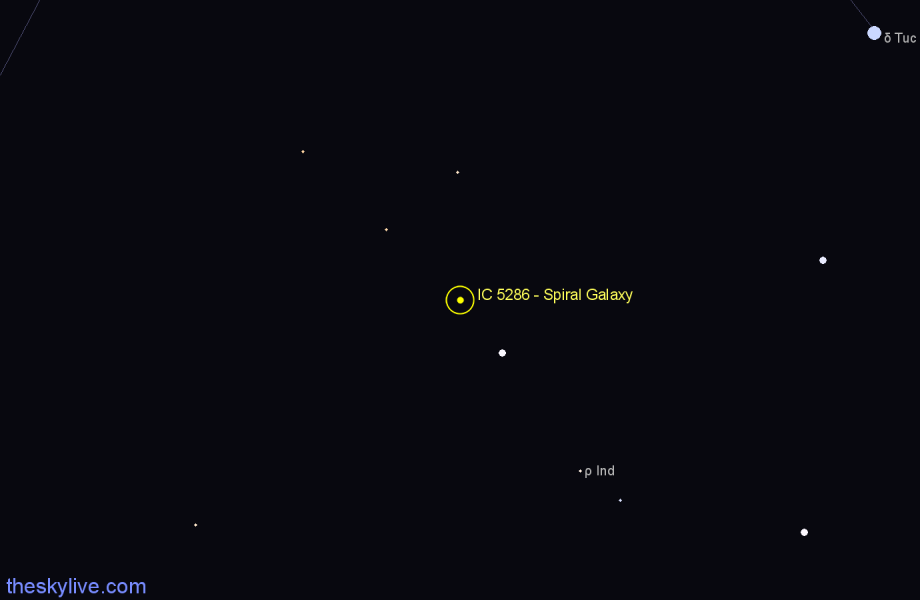 Finder chart IC 5286 - Spiral Galaxy in Indus star