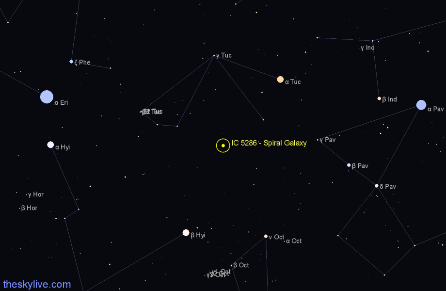 Finder chart IC 5286 - Spiral Galaxy in Indus star