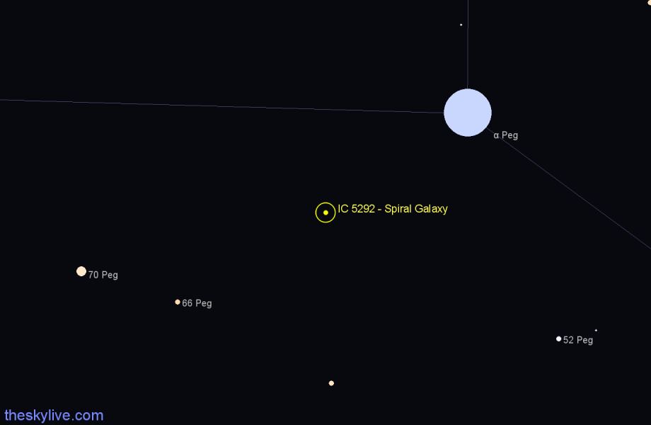Finder chart IC 5292 - Spiral Galaxy in Pegasus star