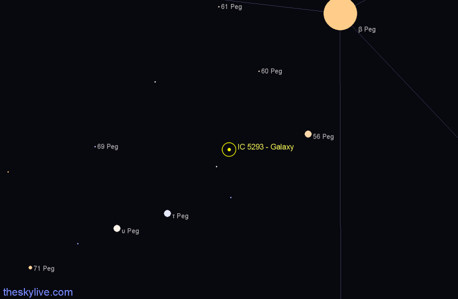 Finder chart IC 5293 - Galaxy in Pegasus star