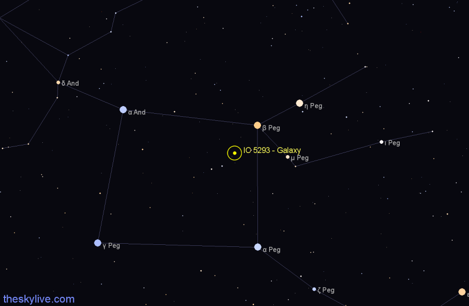 Finder chart IC 5293 - Galaxy in Pegasus star