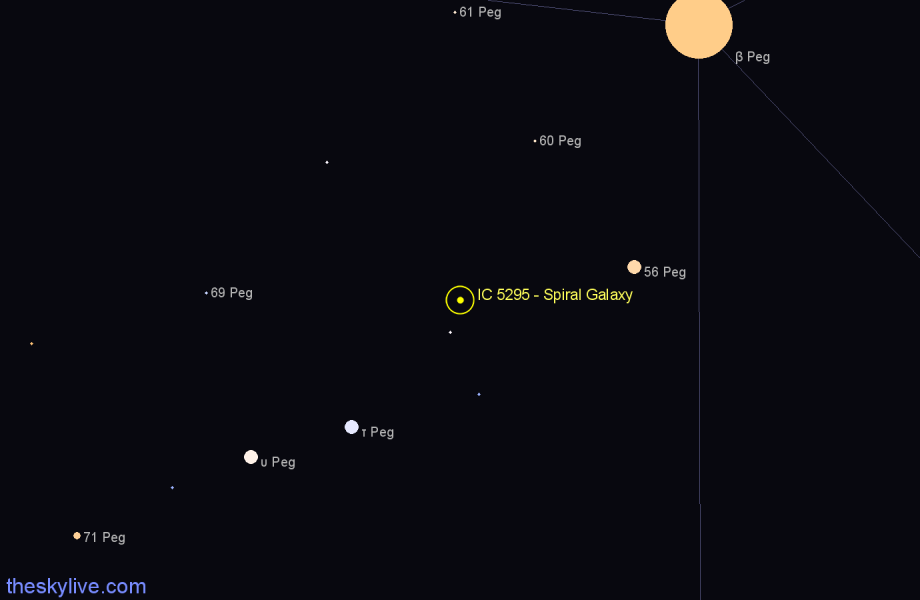 Finder chart IC 5295 - Spiral Galaxy in Pegasus star