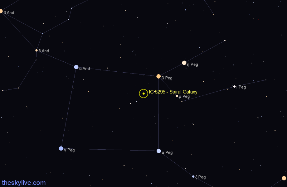 Finder chart IC 5295 - Spiral Galaxy in Pegasus star