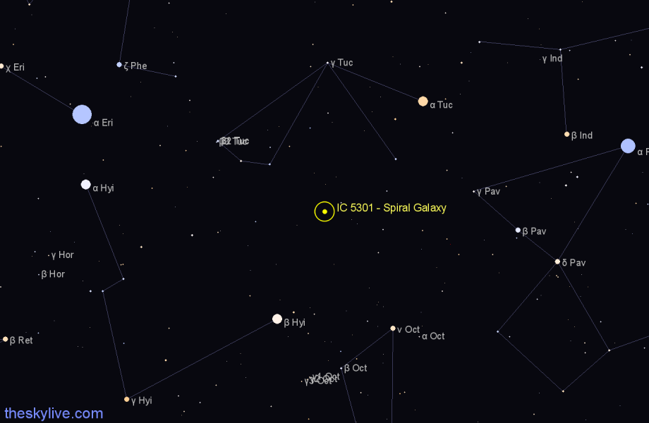 Finder chart IC 5301 - Spiral Galaxy in Indus star