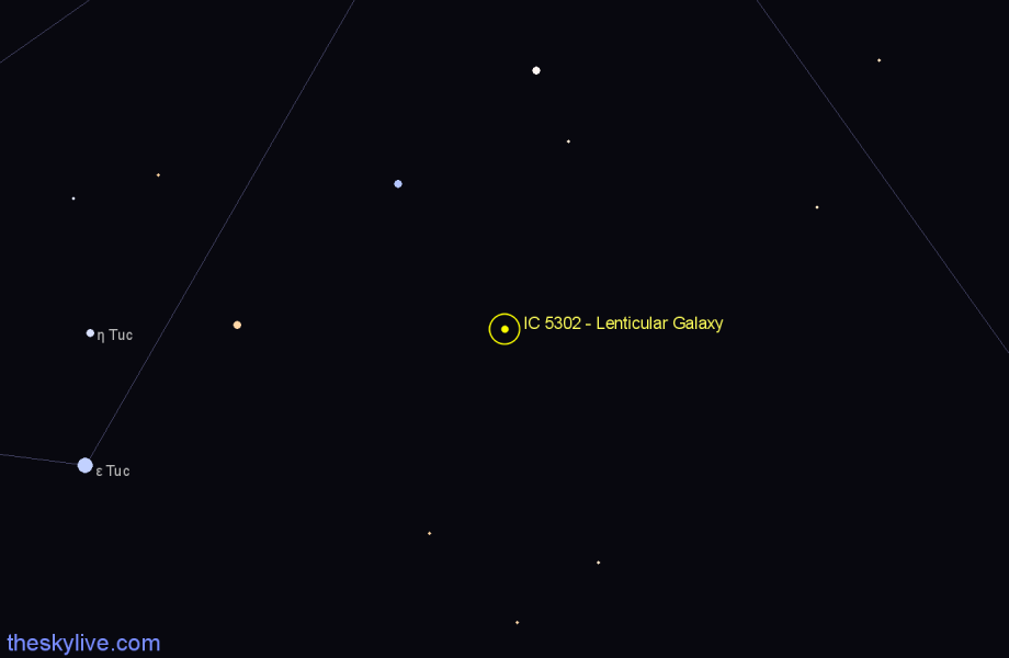 Finder chart IC 5302 - Lenticular Galaxy in Tucana star