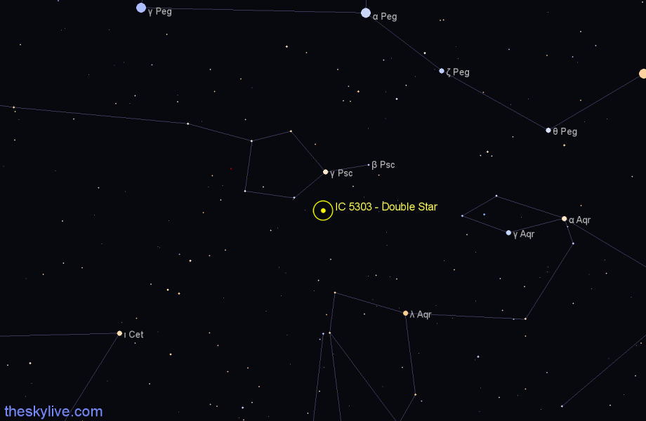 Finder chart IC 5303 - Double Star in Pisces star