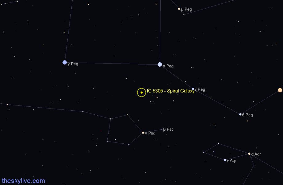 Finder chart IC 5305 - Spiral Galaxy in Pegasus star
