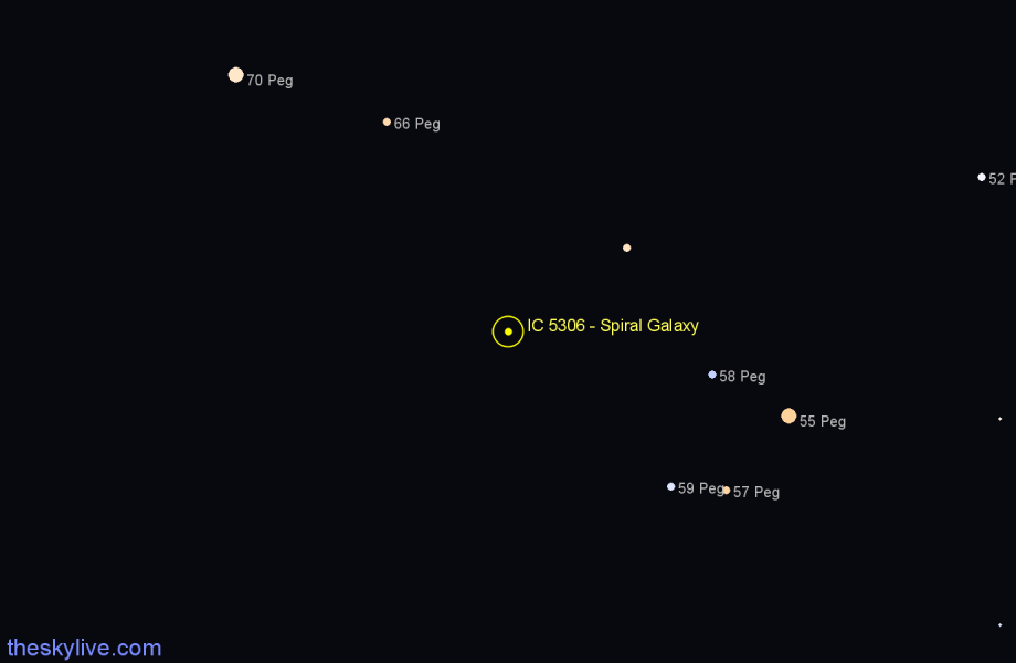 Finder chart IC 5306 - Spiral Galaxy in Pegasus star