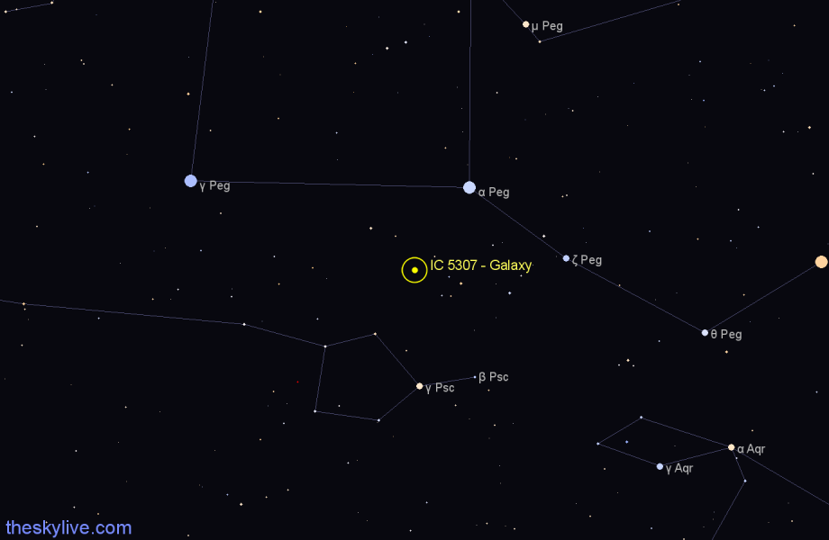 Finder chart IC 5307 - Galaxy in Pegasus star