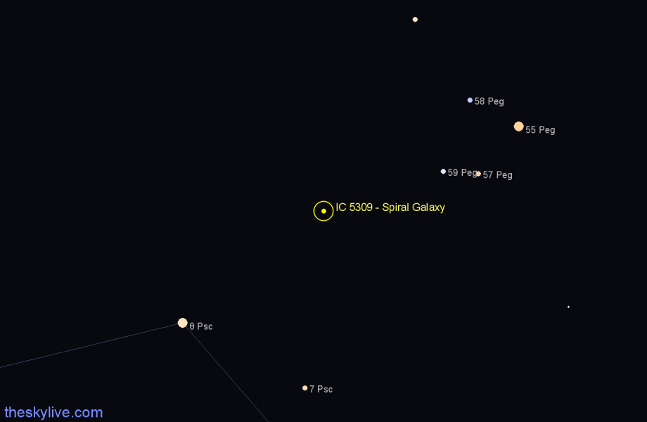 Finder chart IC 5309 - Spiral Galaxy in Pegasus star