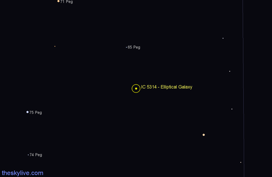 Finder chart IC 5314 - Elliptical Galaxy in Pegasus star