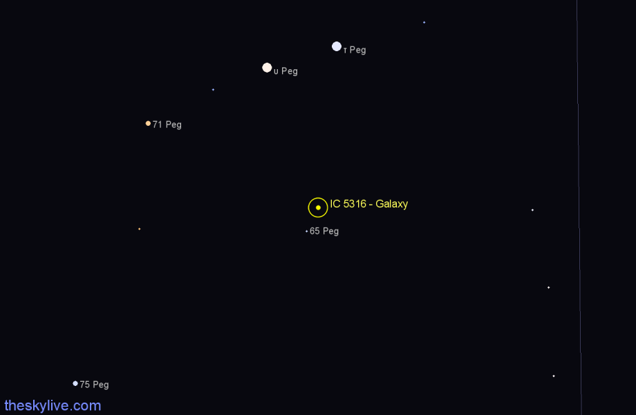 Finder chart IC 5316 - Galaxy in Pegasus star