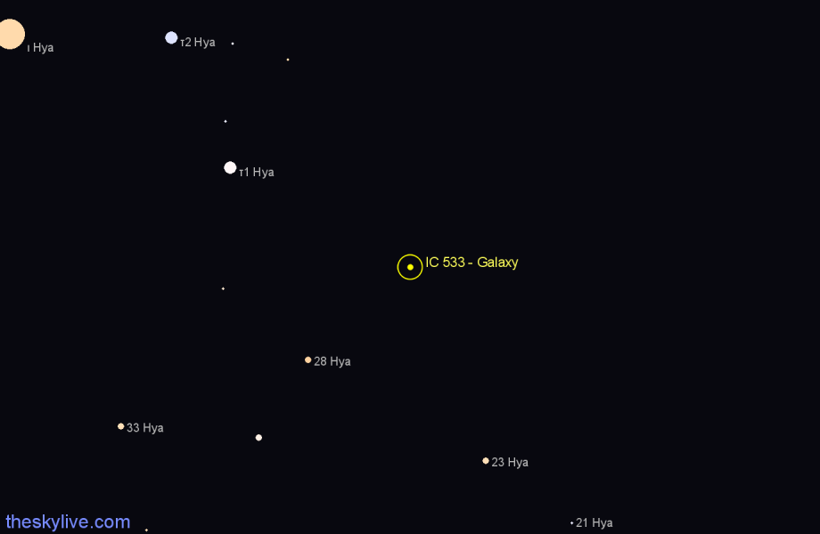 Finder chart IC 533 - Galaxy in Hydra star