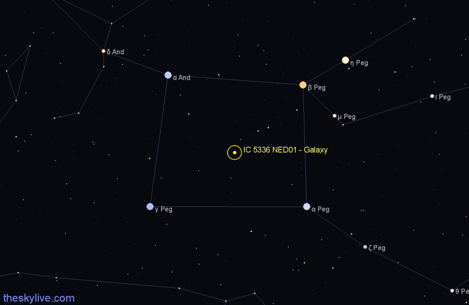 Finder chart IC 5336 NED01 - Galaxy in Pegasus star