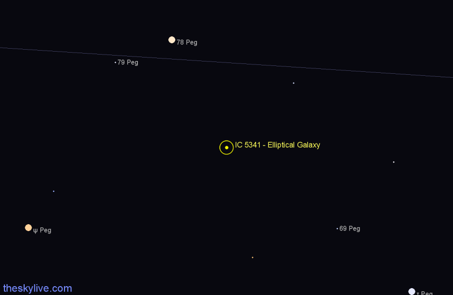Finder chart IC 5341 - Elliptical Galaxy in Pegasus star