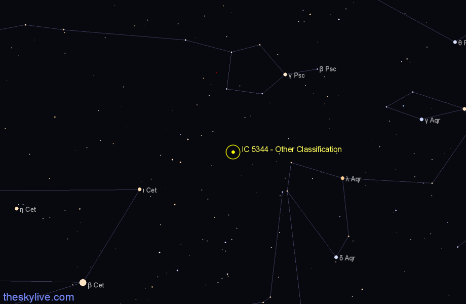 Finder chart IC 5344 - Other Classification in Aquarius star