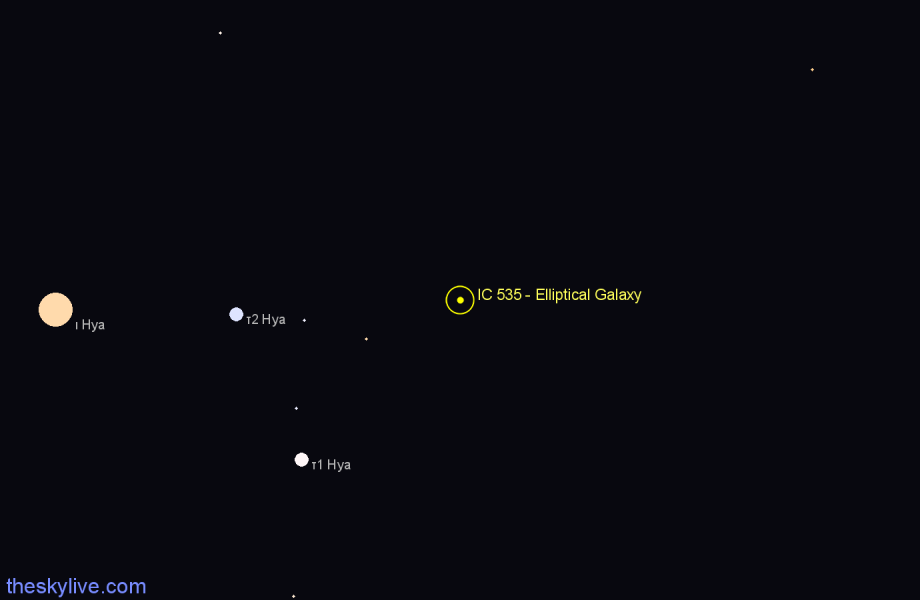 Finder chart IC 535 - Elliptical Galaxy in Hydra star
