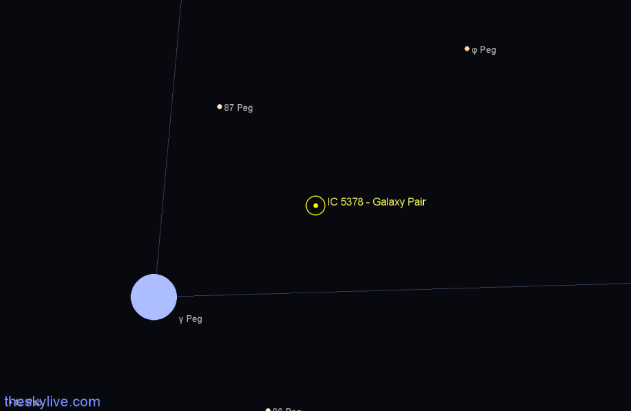 Finder chart IC 5378 - Galaxy Pair in Pegasus star