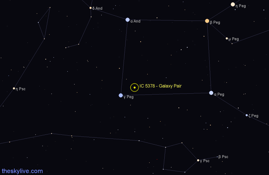 Finder chart IC 5378 - Galaxy Pair in Pegasus star