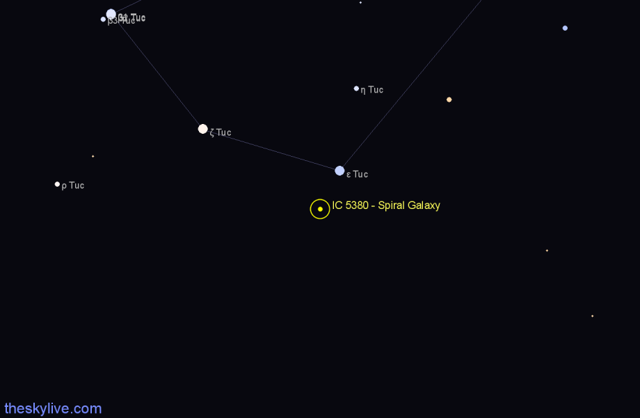 Finder chart IC 5380 - Spiral Galaxy in Tucana star
