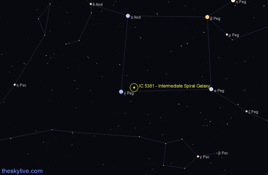 Finder chart IC 5381 - Intermediate Spiral Galaxy in Pegasus star