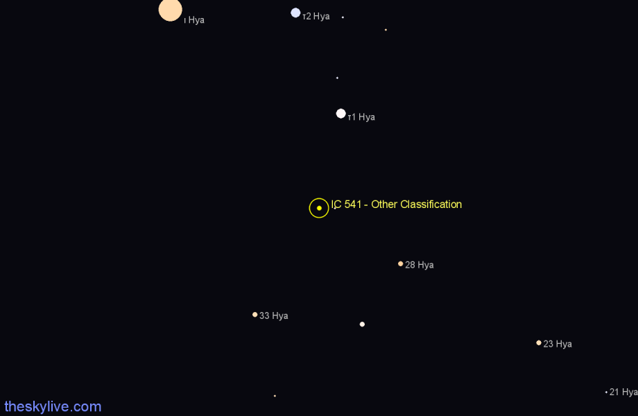 Finder chart IC 541 - Other Classification in Hydra star