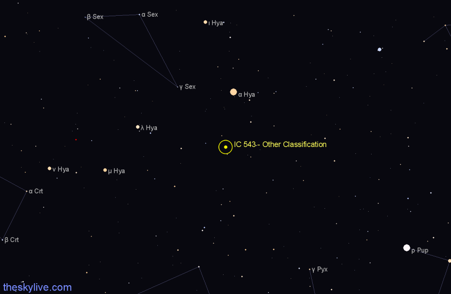 Finder chart IC 543 - Other Classification in Hydra star