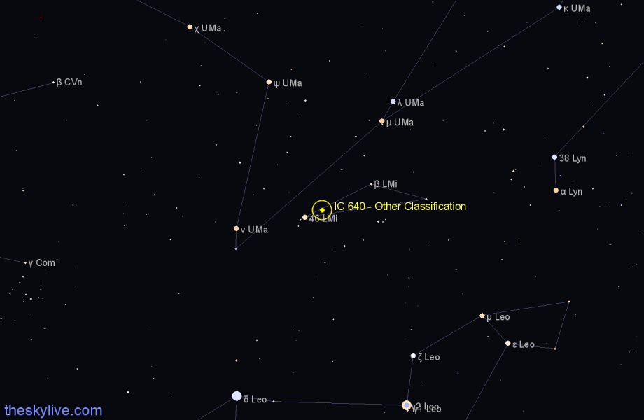 Finder chart IC 640 - Other Classification in Leo Minor star