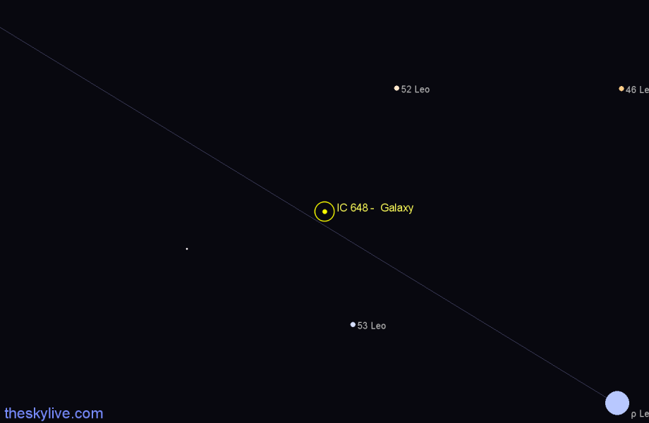 Finder chart IC 648 - Galaxy in Leo star