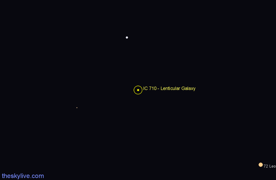 Finder chart IC 710 - Lenticular Galaxy in Leo star