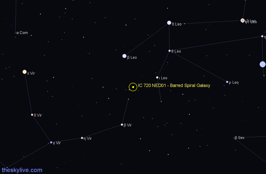 Finder chart IC 720 NED01 - Barred Spiral Galaxy in Virgo star