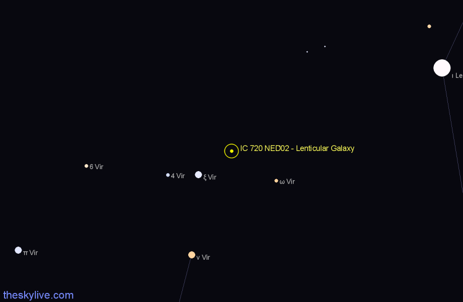 Finder chart IC 720 NED02 - Lenticular Galaxy in Virgo star